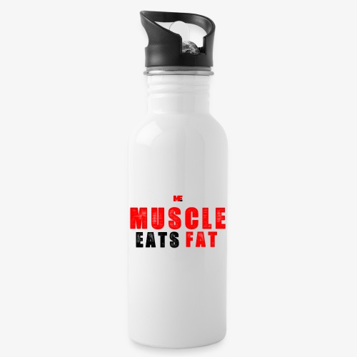Muscle Eats Fat Red Black Edition - 20 oz Water Bottle