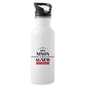Richard Nixon Shirt 1968 Nixon Agnew Campaign birt - 20 oz Water Bottle - white - Right