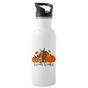 Sweater Weather Pumpkin - 20 oz Water Bottle - white - Right