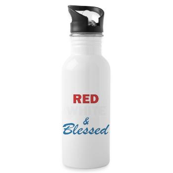 Red White And Blessed 80s - 20 oz Water Bottle - white - Right