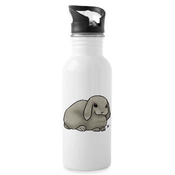 Small Mammal Rabbit Holland Lop Lilac - 20 oz Water Bottle - white - Right