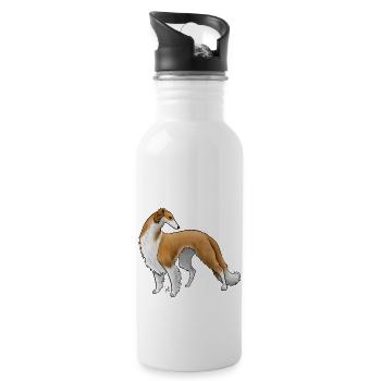 Dog Borzoi Red And White - 20 oz Water Bottle - white - Right