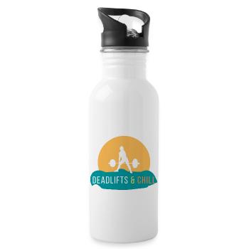 Deadlifts And Chill - 20 oz Water Bottle - white - Right