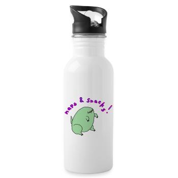 Naps And Snacks - 20 oz Water Bottle - white - Right