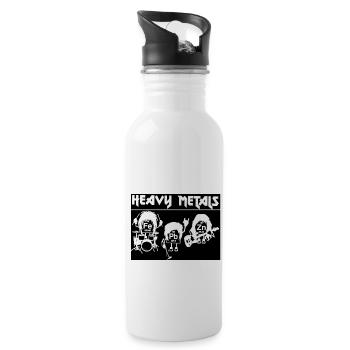 Heavy metals - 20 oz Water Bottle - white - Right