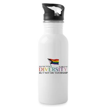 Diversity Pride Flag Illustration - 20 oz Water Bottle - white - Right