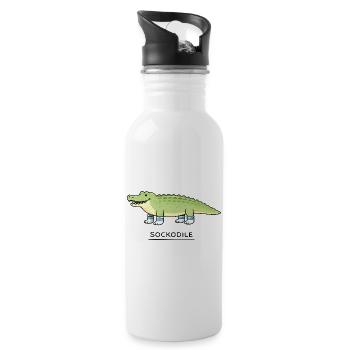 Sockodile Alligator Tee - 20 oz Water Bottle - white - Right