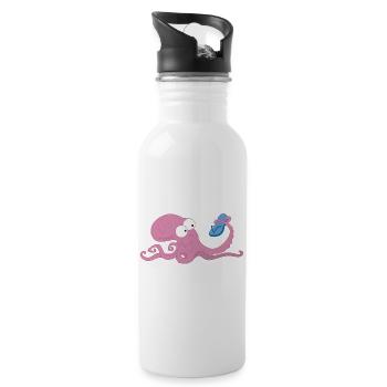 kawaii octopus - 20 oz Water Bottle - white - Right