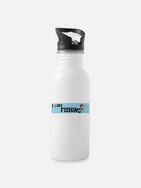 I LIKE FISHING - 20 oz Water Bottle - white
