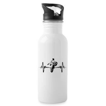 Motocross Heartbeat - 20 oz Water Bottle - white - Right