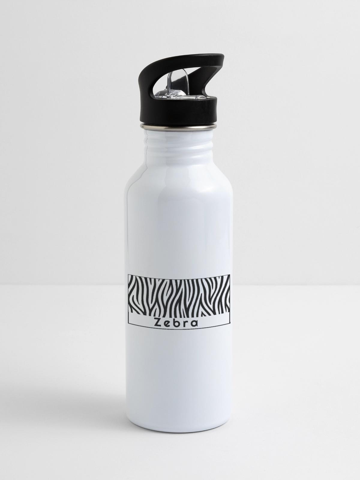 Zebraprint Bold Contrast - 20 oz Water Bottle - white - Right