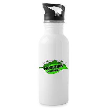 Mountain conqueror nature hikers logo - 20 oz Water Bottle - white - Right