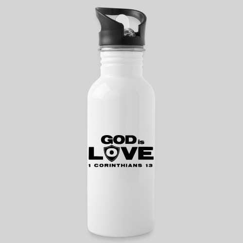 FF GOD IS LOVE BLACK - 20 oz Water Bottle