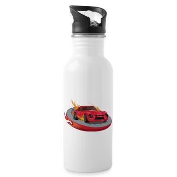 super car lover design - 20 oz Water Bottle - white - Right