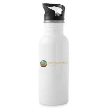 Your Pace Or Mine Running Group - Horizontal Dark - 20 oz Water Bottle - white - Right