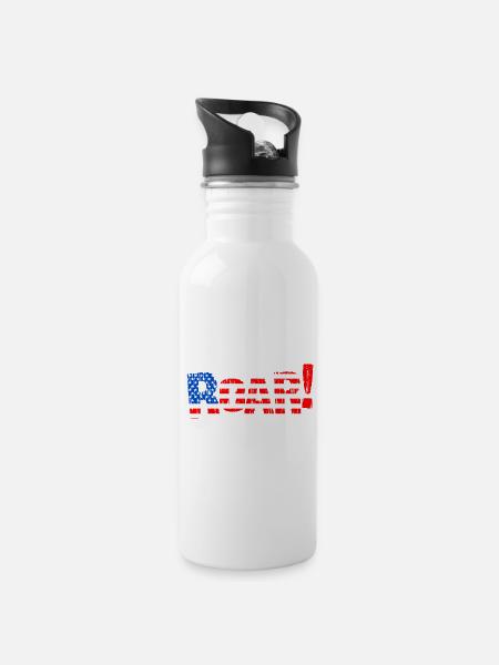 Patriotic USA Flag Illustration - 20 oz Water Bottle - white