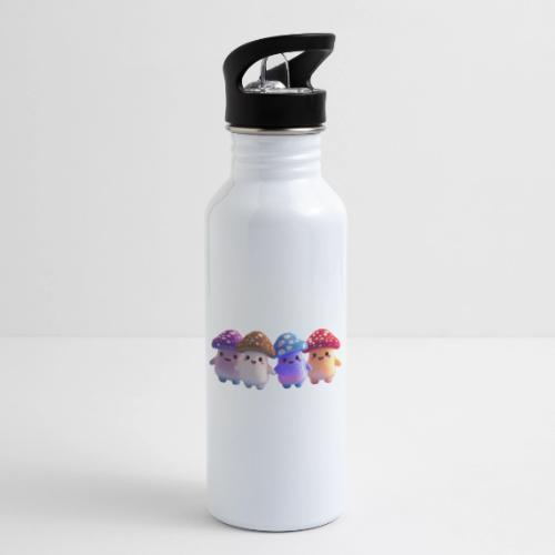 Colorful Cartoon Mushroom Quartet - 20 oz Water Bottle