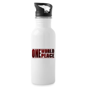 One World One Peace Bold Typography - 20 oz Water Bottle - white - Right