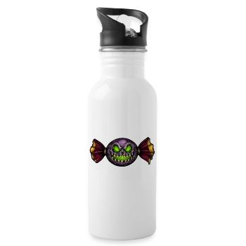 Horror Monster Candy Skull Halloween - 20 oz Water Bottle - white - Right