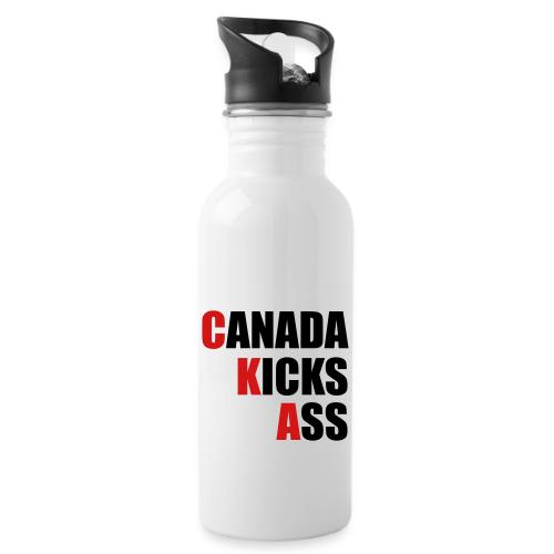 Canada Kicks Ass Vertical - 20 oz Water Bottle