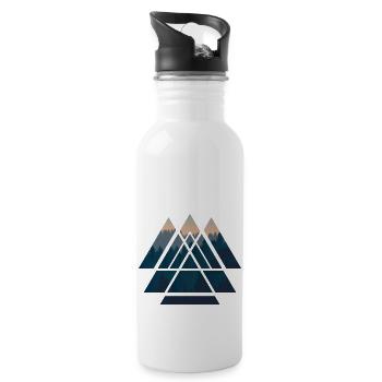 Hiking Mountains Alps gift sport - 20 oz Water Bottle - white - Right