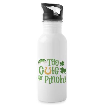 Too Cute To Pinch Funny - 20 oz Water Bottle - white - Right