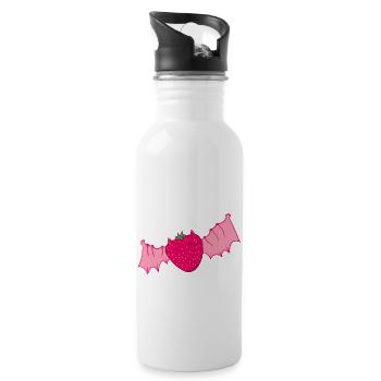 Kawaii Strawberry Vampire Bat 1 - 20 oz Water Bottle - white - Right