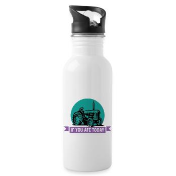 Thank a Farmer Thankful Person Gift - 20 oz Water Bottle - white - Right