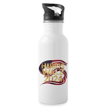 Harris Walz 2024 Election the True Campaign Spirit - 20 oz Water Bottle - white - Right