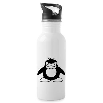 Penguin Angry Unhappy Bad Evil Mad Frustrated Cool - 20 oz Water Bottle - white - Right