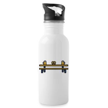 Beer Garden Table Pretzel Beer Drinking Squad - 20 oz Water Bottle - white - Right