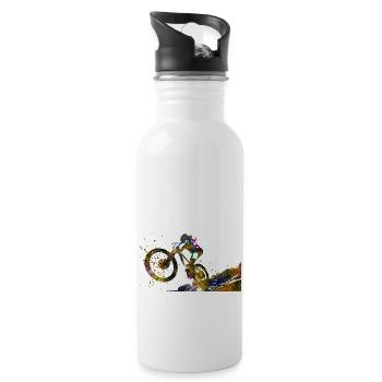 Mountain biking, mountain bike, sport - 20 oz Water Bottle - white - Right