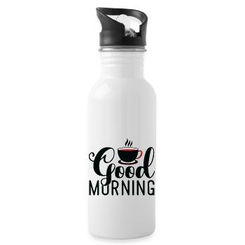 Good morning coffee/ Good morning - 20 oz Water Bottle - white - Right