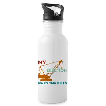 My Erection Pays The Bills - 20 oz Water Bottle - white - Right