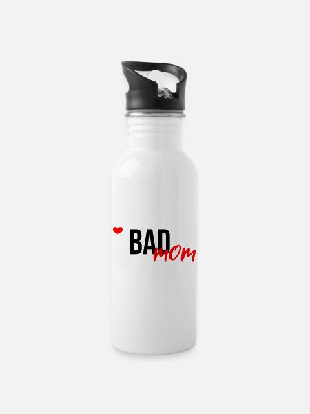 Bad Mom - 20 oz Water Bottle - white