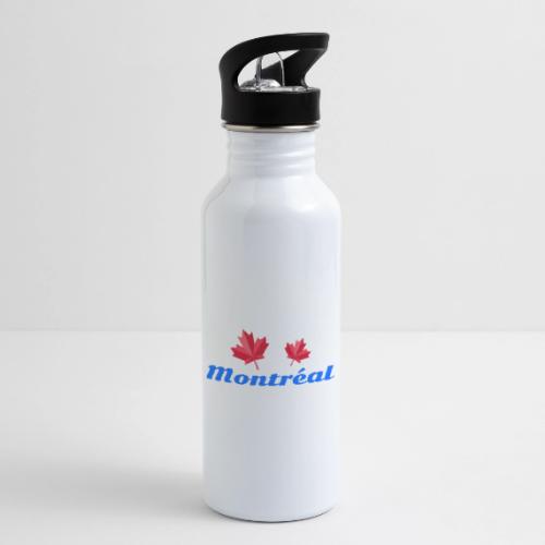 Montréal with two red maple leaves - 20 oz Water Bottle