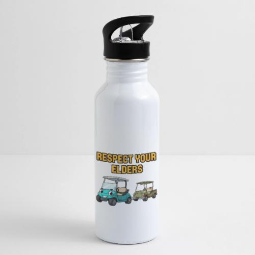 Golf Cart Humor T-Shirt | Respect Your Elders - 20 oz Water Bottle