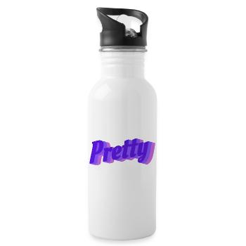 Pretty 3D Gradient Text - 20 oz Water Bottle - white - Right