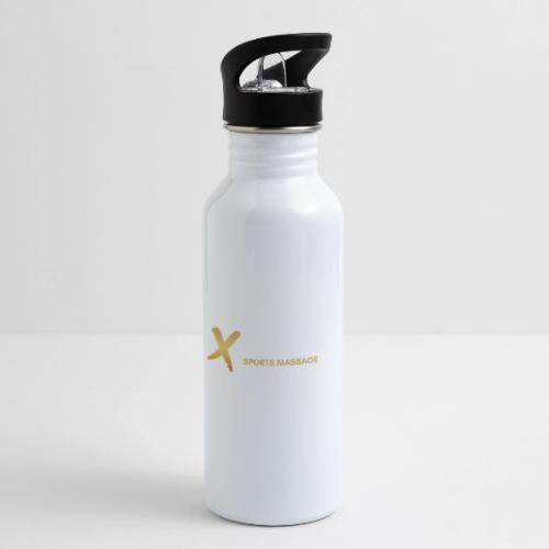 White XF SPORTS MASSAGE LOGO (front only) - 20 oz Water Bottle
