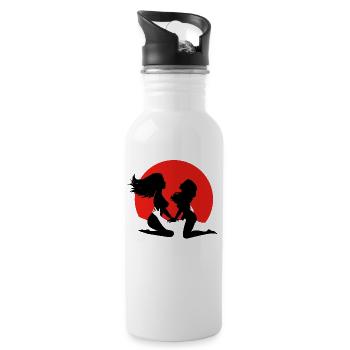 Threesome Sun (Black) - 20 oz Water Bottle - white - Right