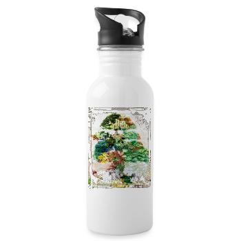 Japanese Bonsai Tree Garden Art Collage Art 95 - 20 oz Water Bottle - white - Right