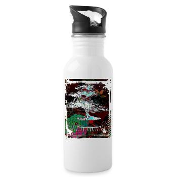 Japanese Bonsai Tree Garden Art Collage Art 96 - 20 oz Water Bottle - white - Right