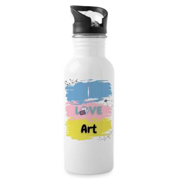 Art World I Love Art I Love Arts art lover - 20 oz Water Bottle - white - Right