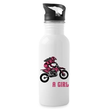 Motocross Dirt Bike Dirt Biking Bike Riding - 20 oz Water Bottle - white - Right