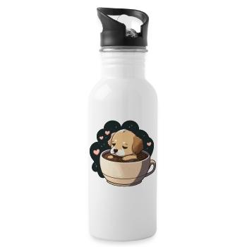 Furr ccino Pup In a Cup Best Valentines Idea - 20 oz Water Bottle - white - Right