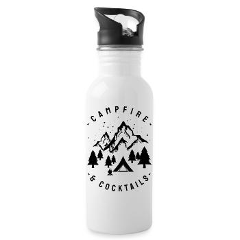 Campfire And Cocktails - 20 oz Water Bottle - white - Right