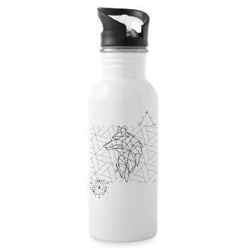 Geometric wolf - 20 oz Water Bottle - white - Right