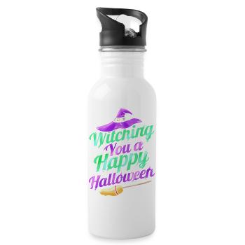 Witch Hat And Broom Wishing Witching You A Happy - 20 oz Water Bottle - white - Right