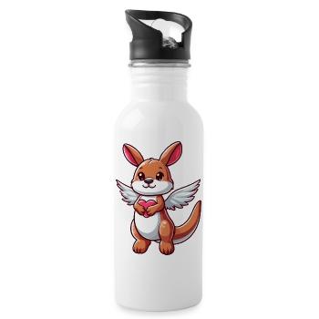Angel Kangaroo Heart Wings - 20 oz Water Bottle - white - Right