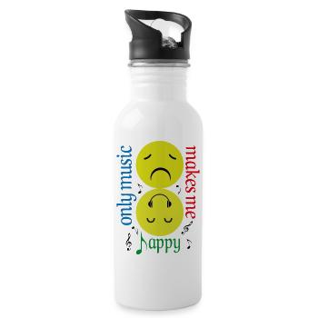 music makes me happy mood relax feeling better - 20 oz Water Bottle - white - Right